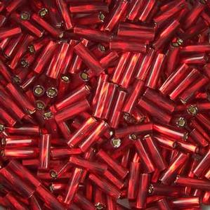 G1T#3-217 Red Silverlined Twisted Bugles